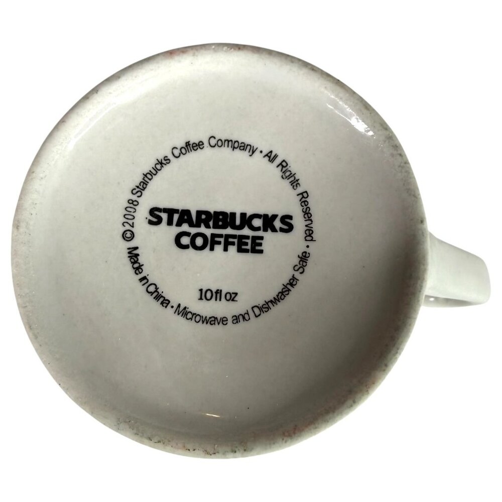 2008 Starbucks Siren Mermaid Logo Mug Ceramic Coffee 10oz Classic White Green - Picture 6 of 6